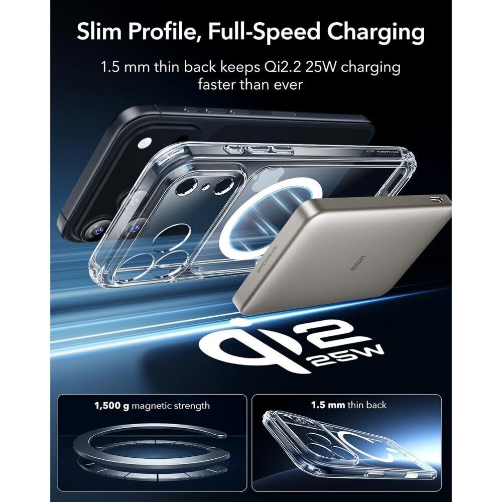 iPhone 17 Pro Max Case Clear MagSafe Compatible Shockproof Magnetic Cover - Picture 5 of 7